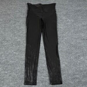 SPANX Medium Vegan Faux Leather Leggings Shapewear Mid Rise Punk Goth Grunge